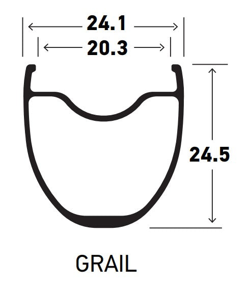 Rim GRAIL S1 700C, 28H, BLACK, SILVER DECAL