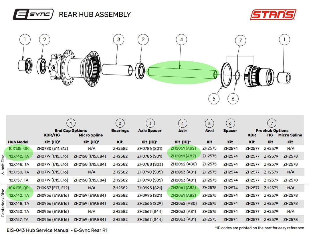E-sync/Neo Rear Hub Axle for 135mm, 142mm, and Single-speed Hubs