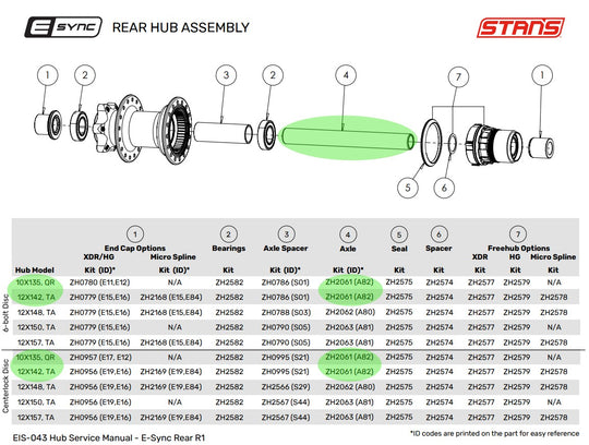 E-sync/Neo Rear Hub Axle for 135mm, 142mm, and Single-speed Hubs
